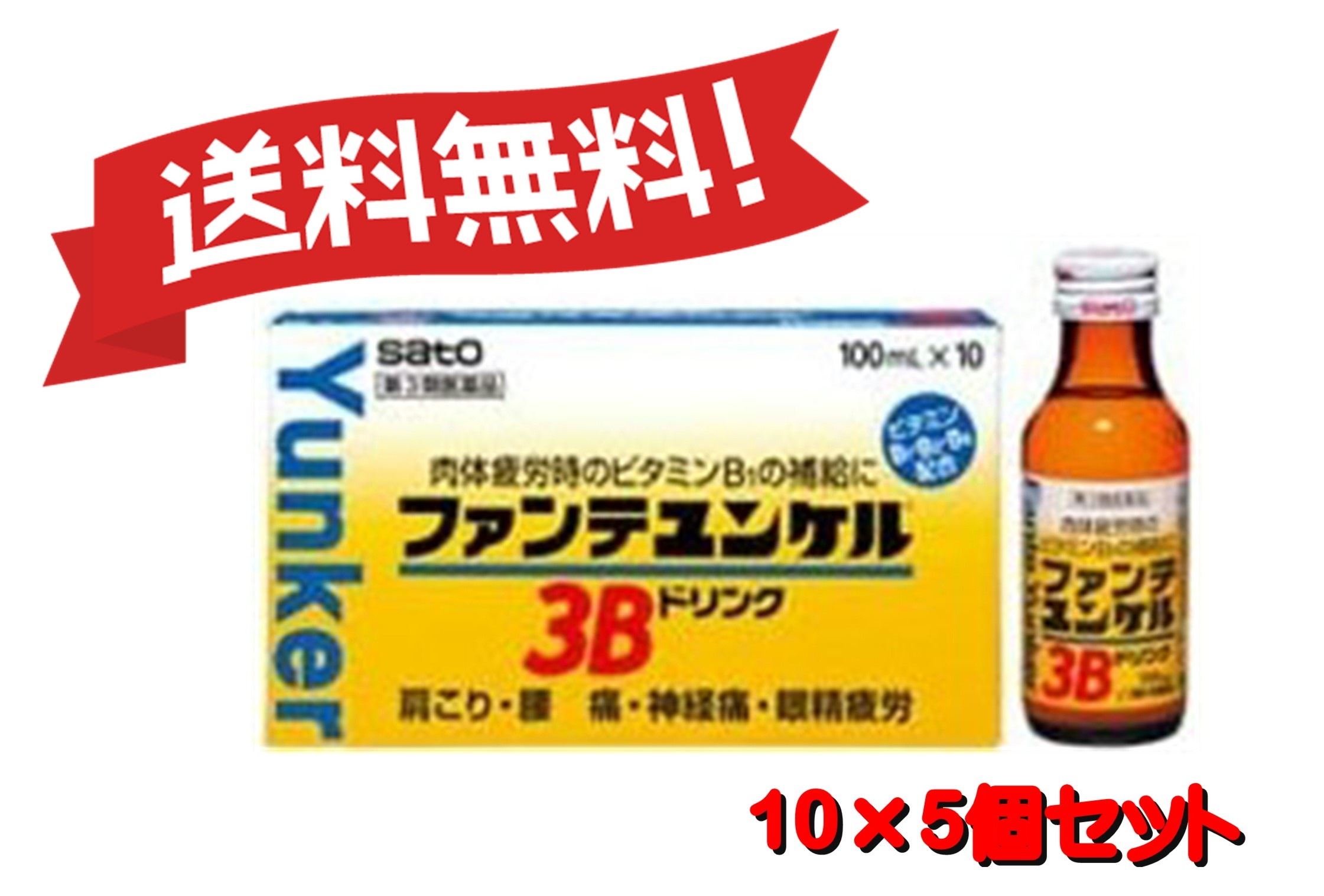 【送料無料 5個セット】【第3類医薬品】ファンテユンケル3Bドリンク 100mL10 4987316022260-5 5,004円