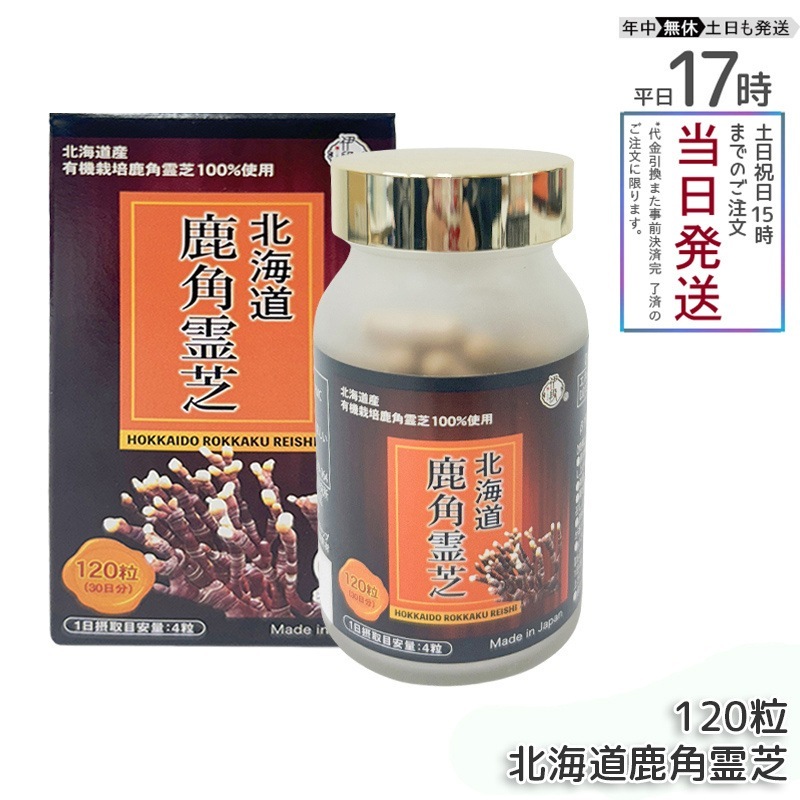 伊段 北海道鹿角霊芝 120粒