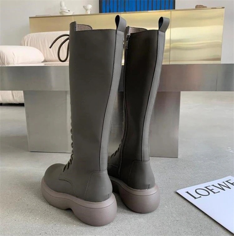 激安セール 厚底 ブーツ バンディング ブーツ ハイブーツ ニーハイ レザーブーツ
