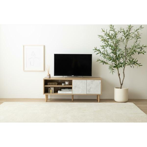 テレビ台 ローボード テレビボード キャビネット サイドボード 110 リビングボード おしゃれ 石目柄 ホワイト 北欧 テレビラック