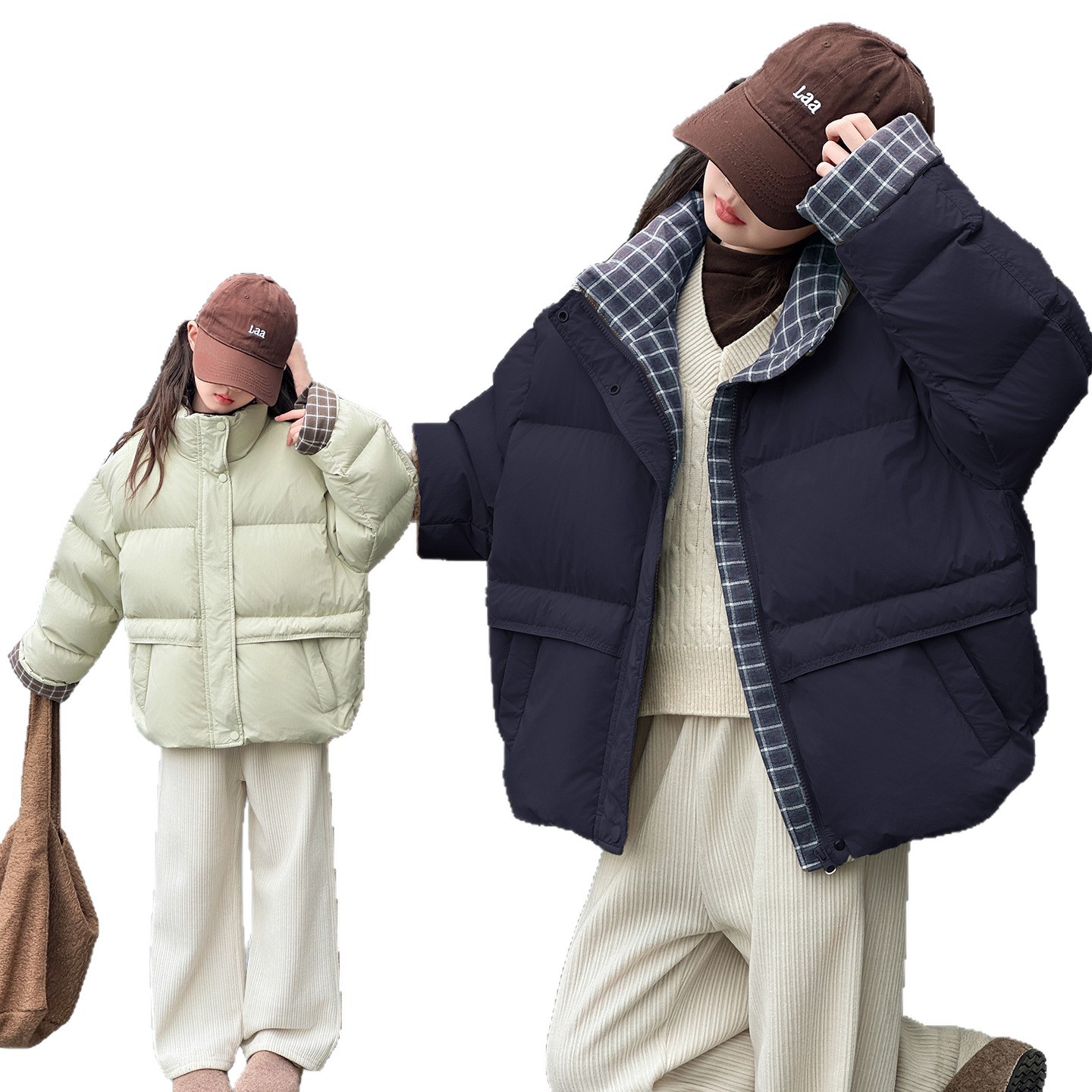 男の子と女の子のための女の子のダウンジャケット冬服新しいスタイルのホワイトダックダウンジャケット大きな子供と女の子のための冬暖かいトップス