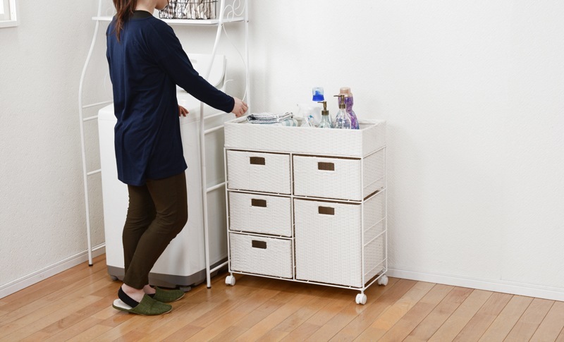 ラック 引き出し ラタン風 タオルラック かご 引き出し キャスターラック 隙間ラック すき間ラック スリム 薄型 チェスト 引き出し 完成品 幅70.5cm 5杯 26,222円