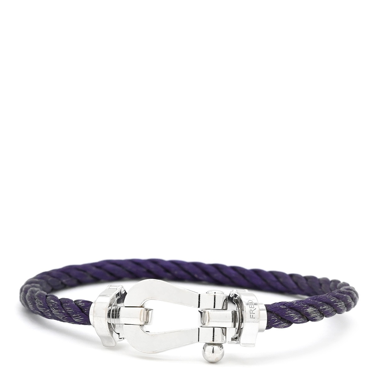 フレッド FRED ブレスレット フォース10 ラージモデル K18WG ステンレスケーブル パープル×ホワイトゴールド FRED 【箱】【中古】