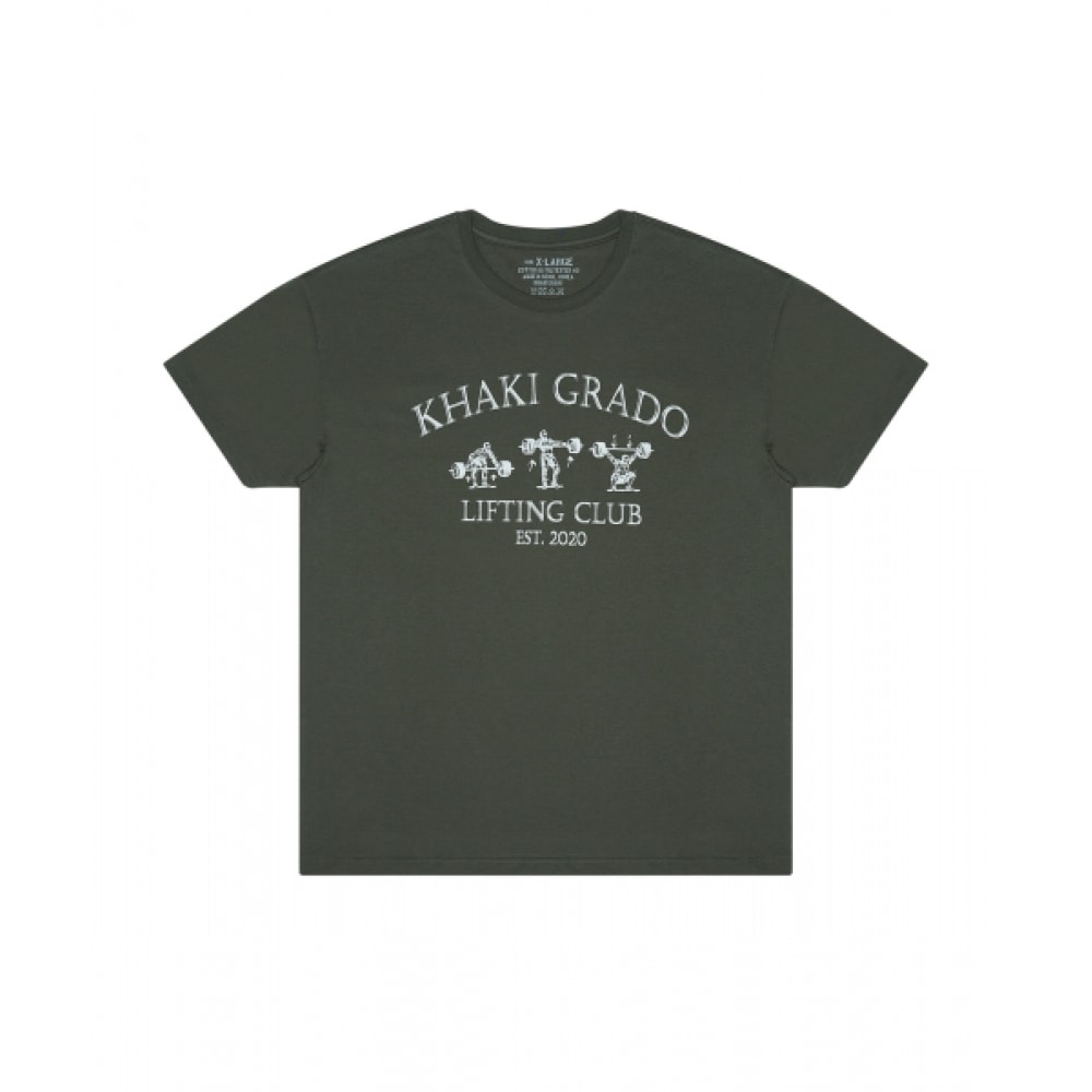 カーキグラドリフティングクラブレギュラーフィット半袖Tシャツ (ウッディカーキ)