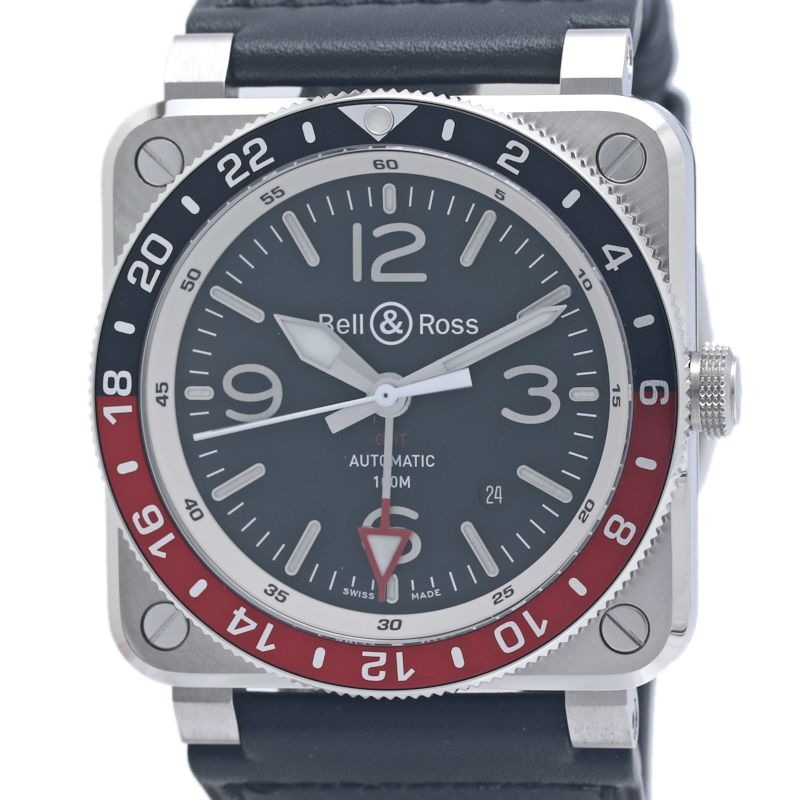 BR03-93 GMT BR0393-BL-ST/SCA【中古】腕時計 メンズ ステンレススチールx牛革 /40329