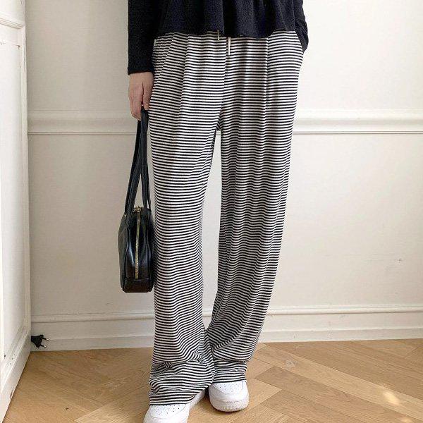 Hスタイル(DK)モンシェル段ボールプリーツワイドパンツ 秋 レディース バンディングパンツ スラックス ワイドパンツ ワイドパンツ