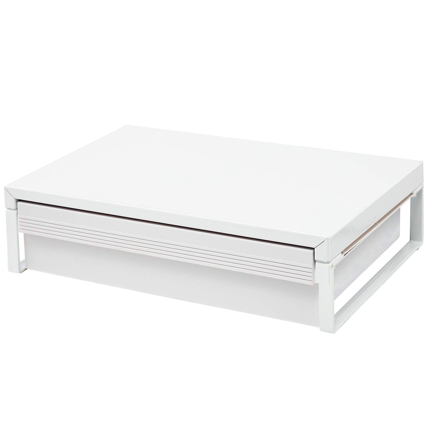 リヒトラブ パソコン台 モニター台 机上台 白 幅39×奥行25×高さ10cm 引出し付 耐荷重15kg A7341-0 6,095円