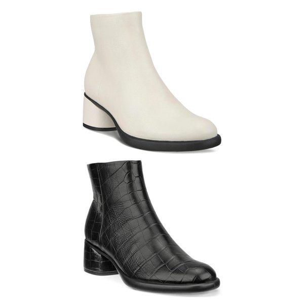 [驪州店] 女性用スカルプテッドELX 5CM シンプルモダン 女性用ブーツ アイボリー ラップタイルブラック 222413