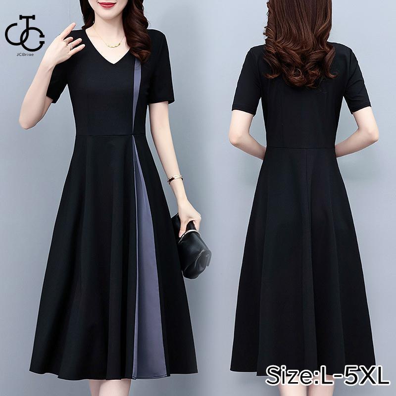 ワンピース レディース きれいめ 切り替え 結婚式ドレス 半袖 パーティードレス 上品 ママワンピース 40代50代