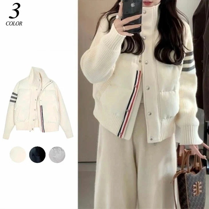 中綿 ニット コート レディース メンズ 秋 冬 防寒 保温 スタンドカラー 軽量 アウター カジュアル 中綿コート 中綿ジャケット ユニセックス 韓国ファッション 10,426円
