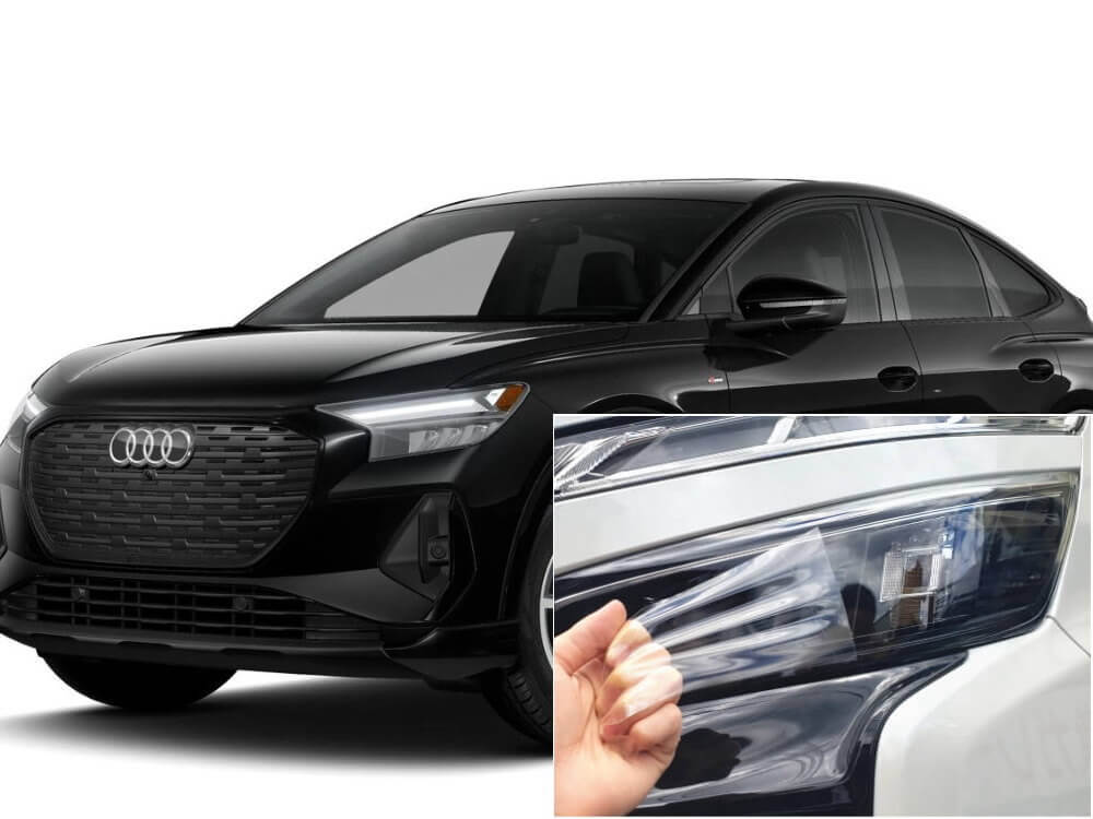 ヘッドライトプロテクションフィルム (アウディ Q4 e-tron) 車種専用 カット済み 左右セット ヘッドライト保護