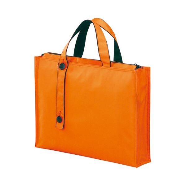 (まとめ）LIHITLAB キャリングバッグ2WAYワイド A-7651-4橙(×5セット)