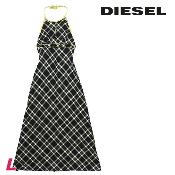 マキシワンピース レディース D-MAXIM-C2 チェック柄 ホルターネック die-l-t-f4-6ej