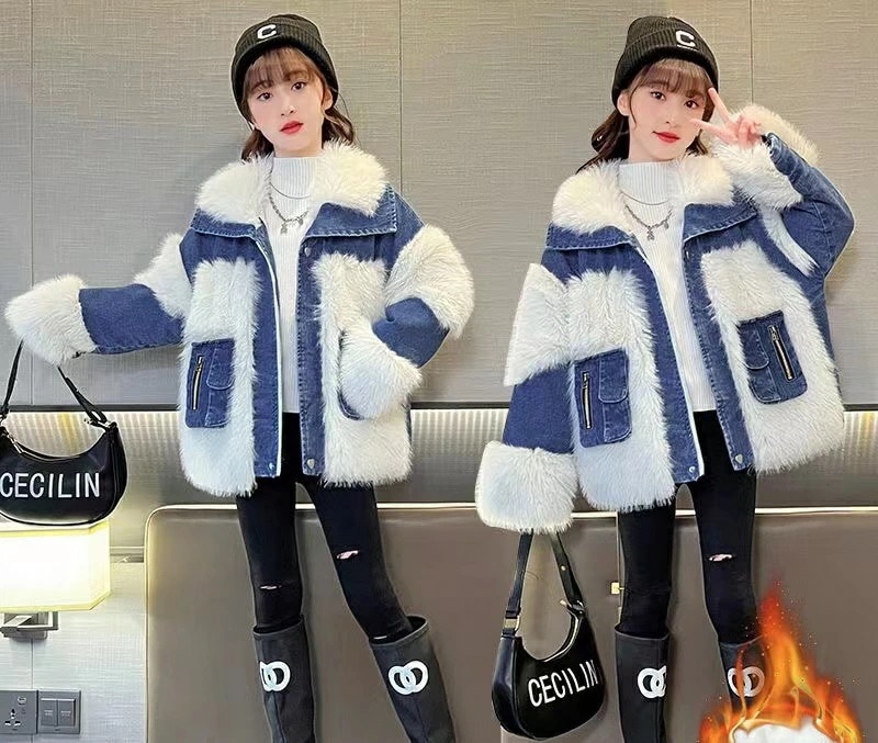 【期間特典】中綿コート キッズ デニムコート 中綿ジャケット 冬服 子供服 女子 アウター ジャケット JP子ども服 ジュニア 子ども服 キッズコート 子ども服 子供コート おしゃれ 可愛い 暖かい