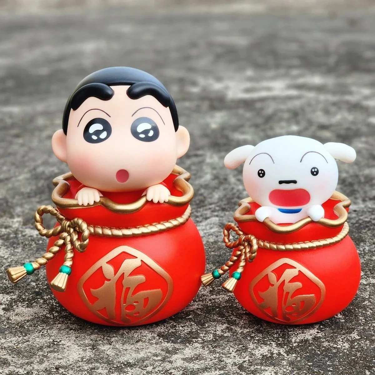 [限時優惠/最新デザイン]アニメりお笑い福袋しんちゃん福袋白gk游びり置物人形