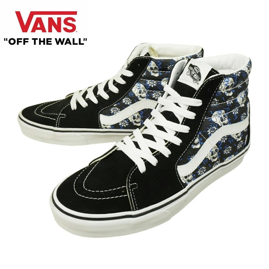 VANS スニーカーVANS ヴァンズ バンズ【箱なし】SK8-HI スケートハイ(FLASH SKULLS)BLACK/TRUE WHITE (フラッシュスカ