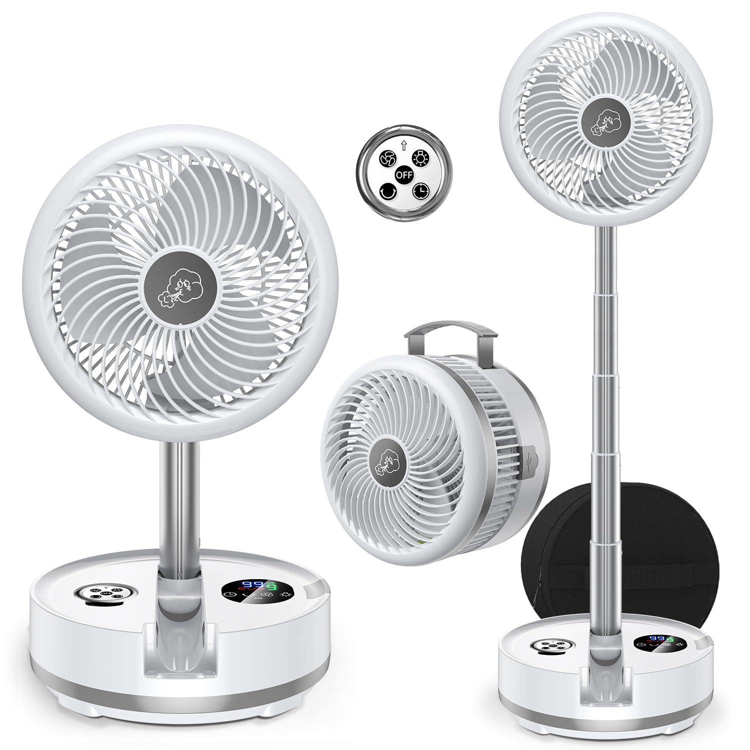 扇風機 折り畳み【業界最大級40,000mAhバッテリー】リビング 扇風機 dcモーター 風量8段階調節 リズム風 卓上扇風機 小型 サーキュレーター 静音 首振り USB充電式扇風機 キャンプ 車中