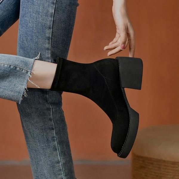 [] スエードスパン厚底ブーツ302 (S11652089)