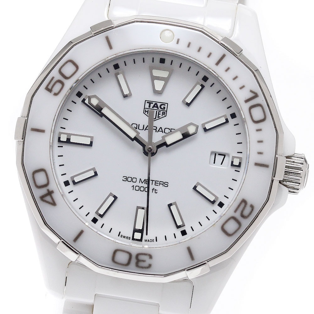 タグホイヤー TAG HEUER WAY1391 アクアレーサー セラミック クォーツ レディース 良品 保証書付き_949378【中古】