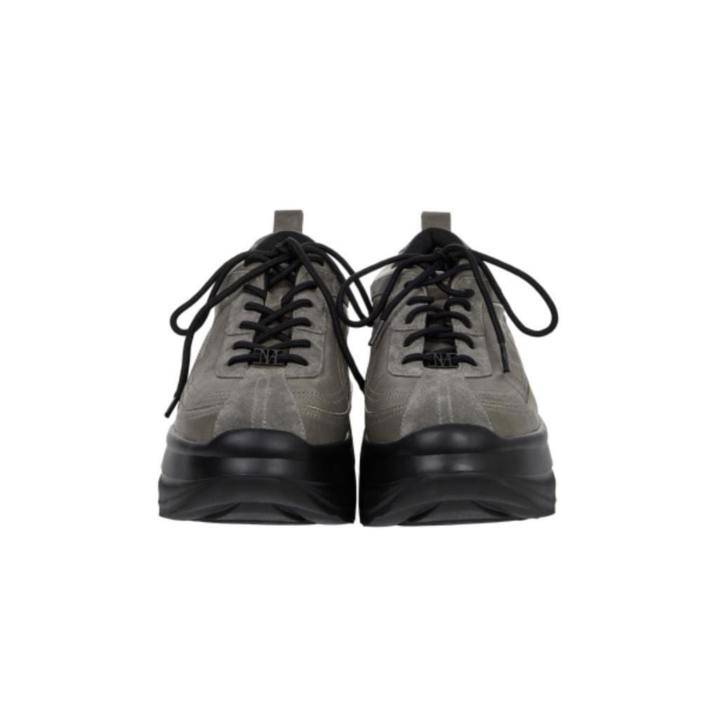 TREEMINGBIRD Flatform Cowhide Leather Sneakers Gray TM