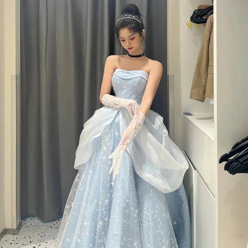 プリンセス風イブニングドレススカートフェアリースピリット23成人式気質宴会気質スーツワンピーススーツ