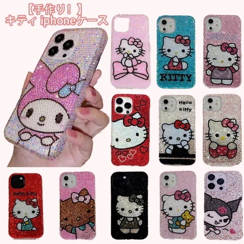 メガ割りキティ iphoneケース キラキラ iPhone16ケース スマホケース キティちゃん iphone15ケース iPhone141311 ケース かわいい 韓国802