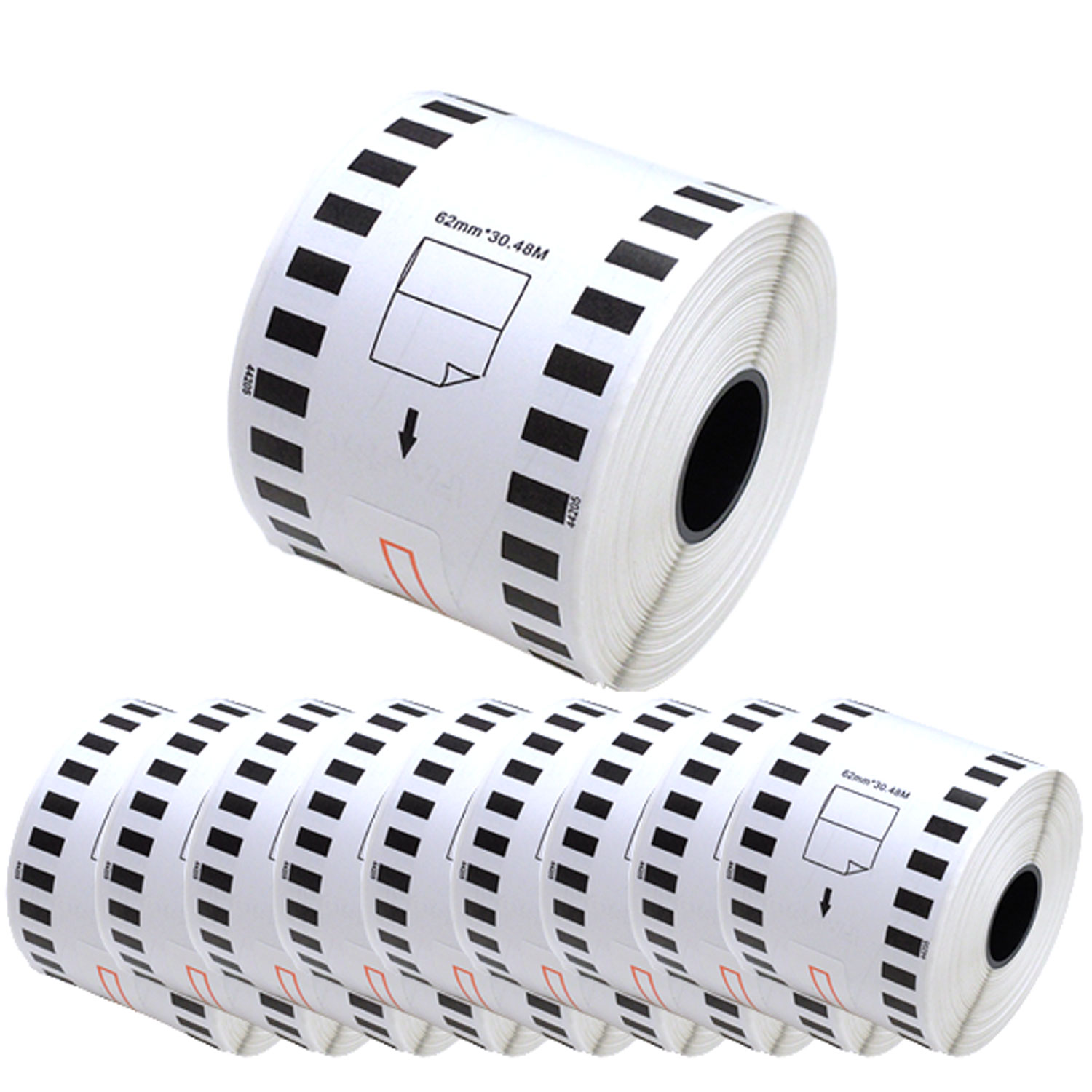 ブラザー用 ピータッチ DKテープ (感熱紙) DK-4205 互換品 再剥離 長尺紙テープ(大) 白 62mm×30.48m 10個セット 8,228円