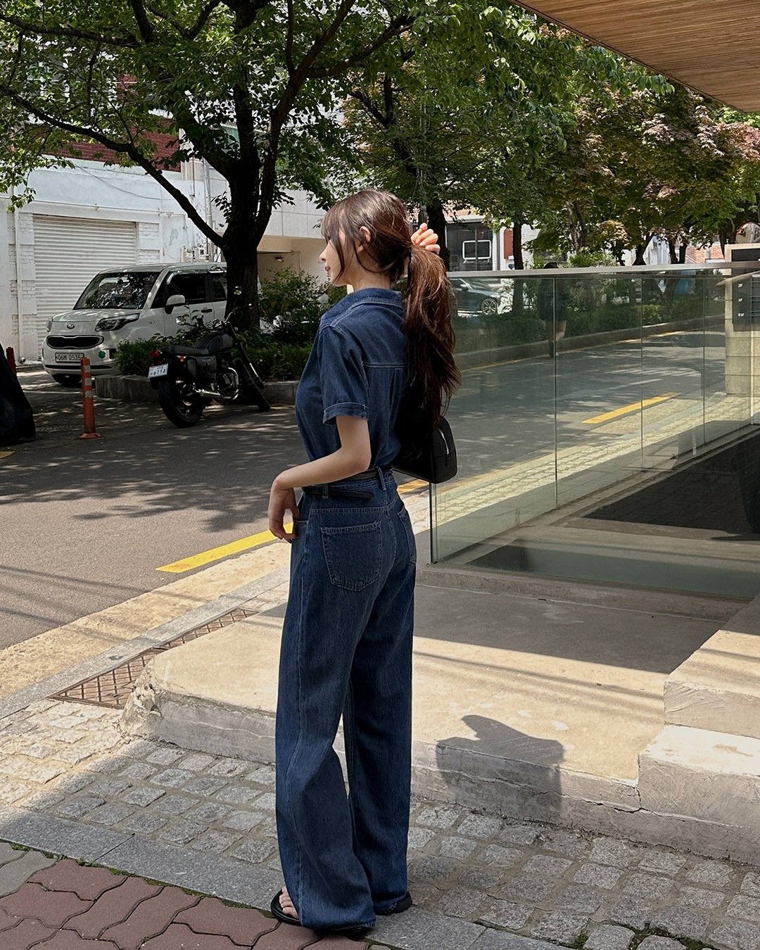 バウテンセルデニムパンツ韓国ファッション レディース