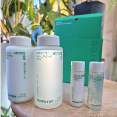 New グリーンティーヒアルロン酸スキンケアセット1セット 敏感肌用スキンケア ヒアルロン酸美容液 肌に優しいスキンケア 自然派スキンケア 韓国化粧水おすすめ 緑茶エキス配合 韓国人気コスメセット