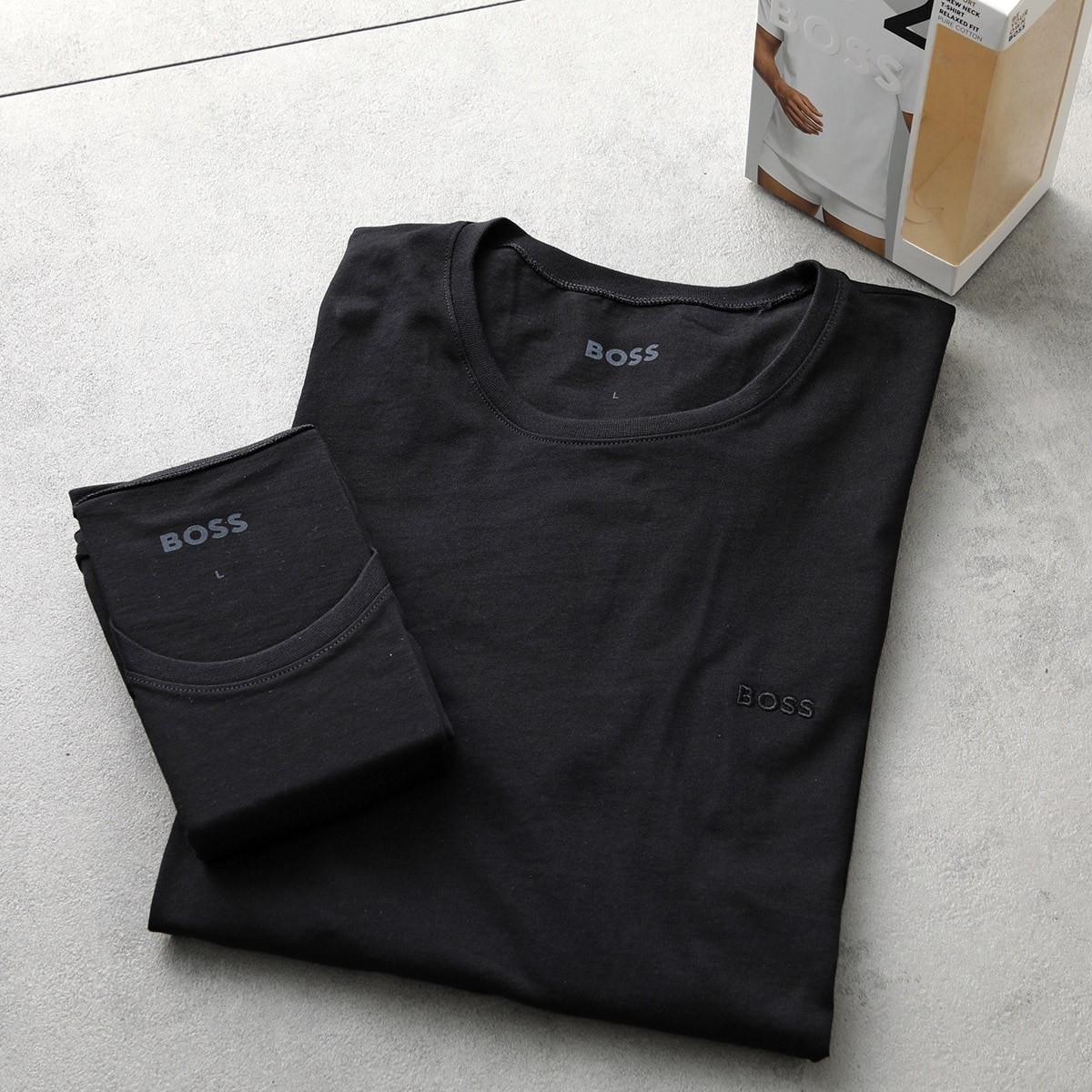HUGO BOSS ヒューゴボス 半袖 Tシャツ 50475294 メンズ コットン レギュラーフィット クルーネック ロゴ刺繍 001