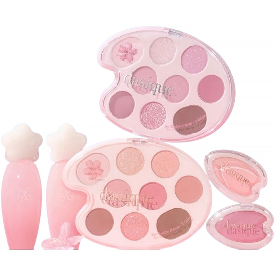 (NEW)6SET- ピンク ブロッサム シャドウ パレット 2種+ピュア ウォーター リップ グロス 2種+ブルーミング シングル シャドウ 2種