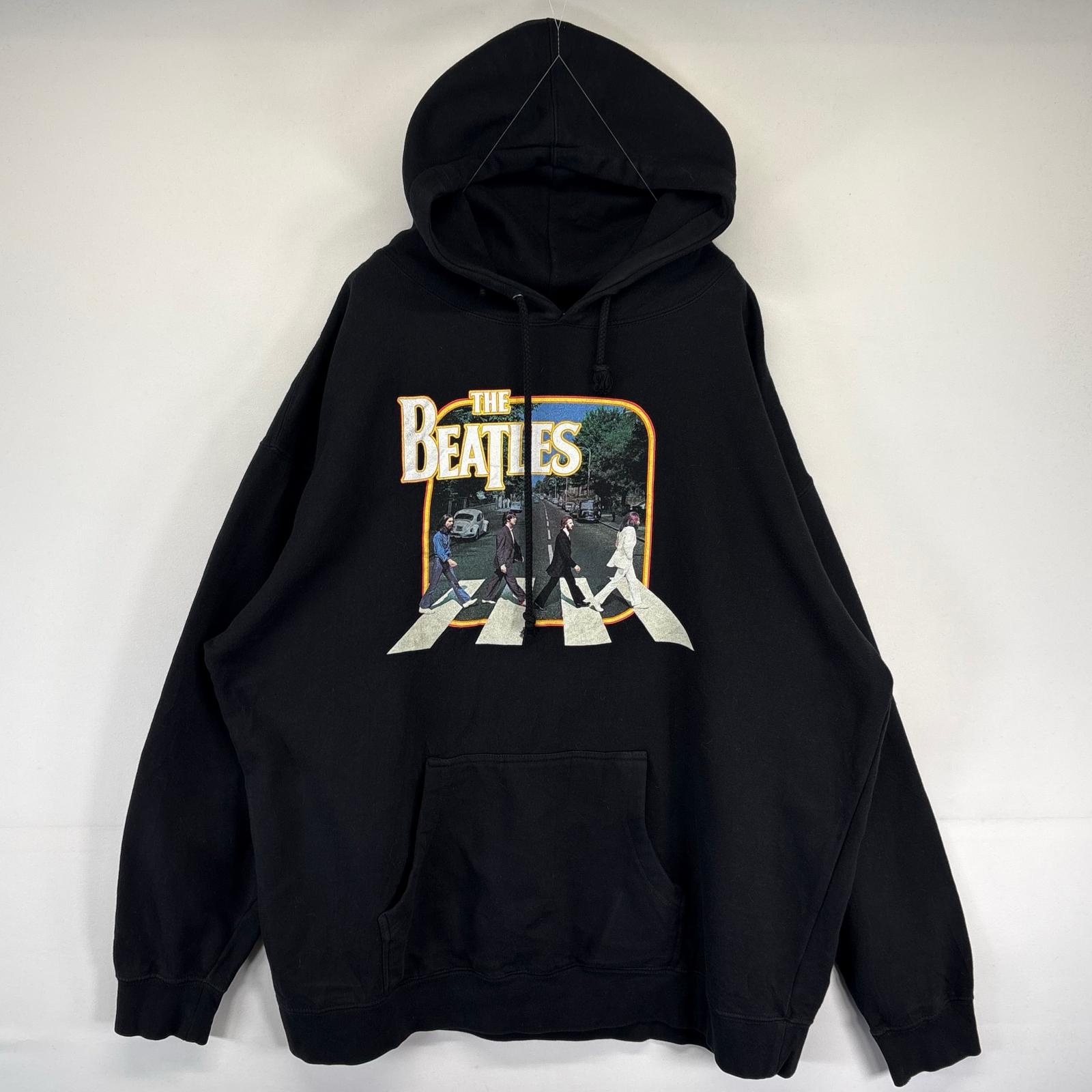 古着 00’s/00年代 ビートルズ The Beatles パーカー スウェット バンド プリント 大きいサイズ ミュージシャン 2XL ブラック メンズ