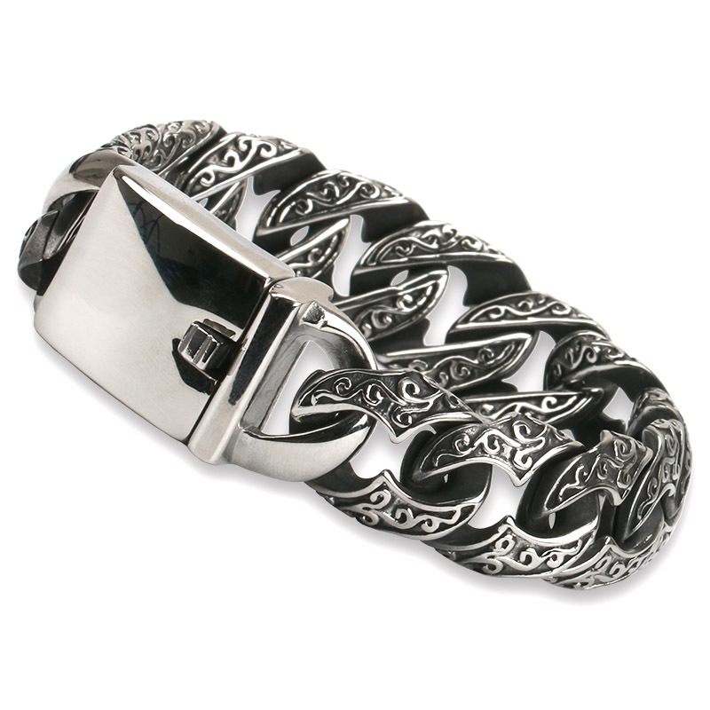 ステンレス 喜平ブレスレット 唐草 [b298]