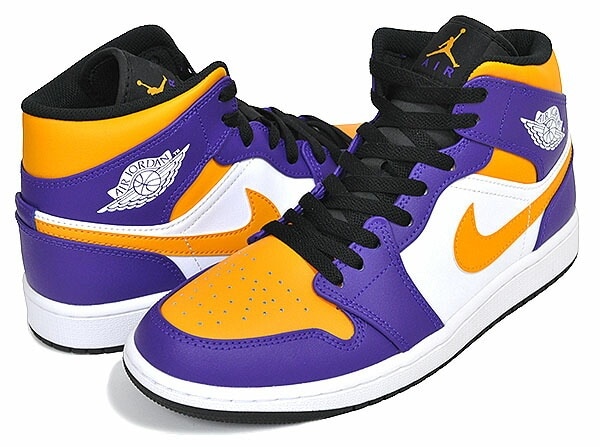 エアジョーダン 1 ミッド ダークコンコルド タクシー ブラック LAL ロサンゼルスレイカーズ dq8426-517