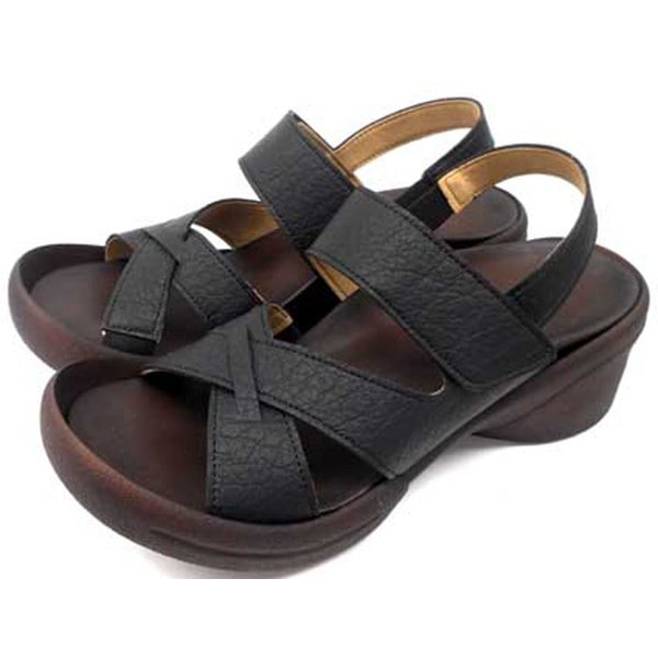 Re:getA リゲッタ レディース クロスベルト ウェッジ サンダル R-2682 カジュアル シューズ R2682-BLK レディース