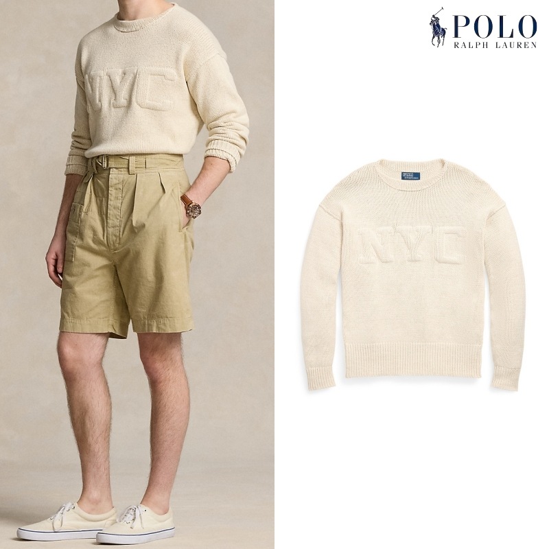[ポロラルフローレン] NYC コットン リネン セーター / CREAM