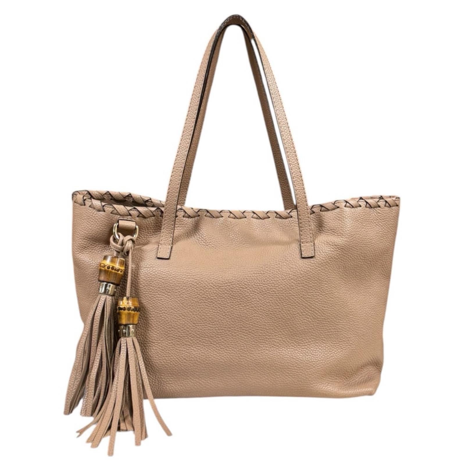 グッチ アウトレット品 バンブー トートバッグ レザー 354665 ベージュ GUCCI 中古