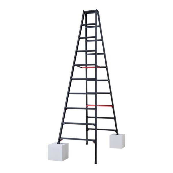 法人限定 長谷川工業 上部操作式伸縮脚立 シャガマンブラック 10尺 RYRB-30 メーカー直送