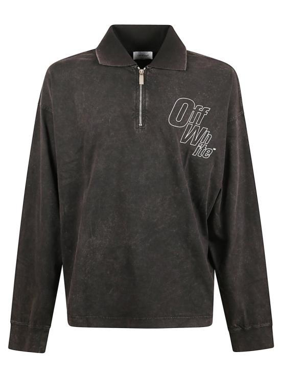 OFF WHITE Men Polo Shirts OMAD00NF25FLE0041301 Black