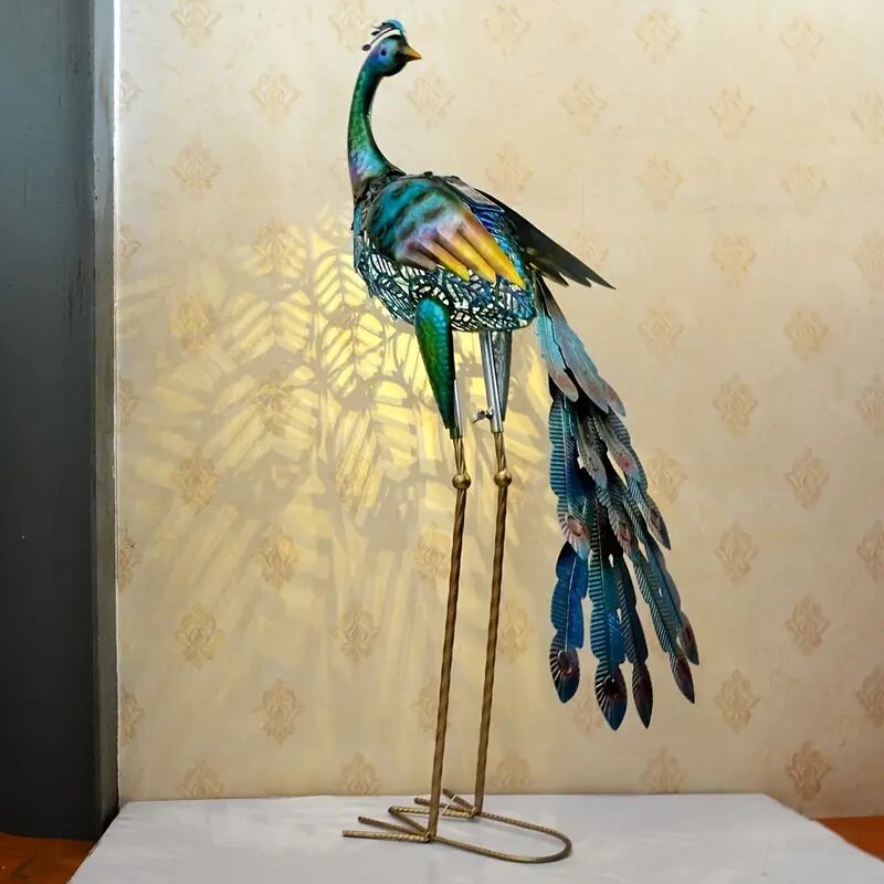 ガーデン オブジェ 孔雀 エレガント ソーラー 充電 ライト おしゃれ かわいい 置物 オーナメント ガーデニング 動物 アニマル 4-7