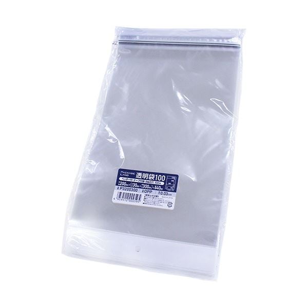 ヘッダー付OPP袋 200x（30+300）+40mm 0.03mm厚（100枚x20パック）