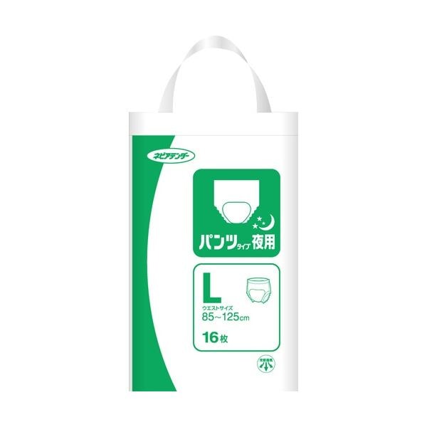 （まとめ）王子ネピア ネピアテンダー パンツタイプ 夜用 L 1パック（16枚） [x3セット]