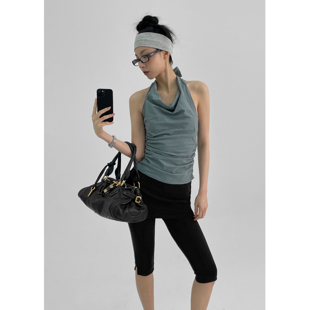 ブラックアップ [MADE] カプランチェックホルターネック