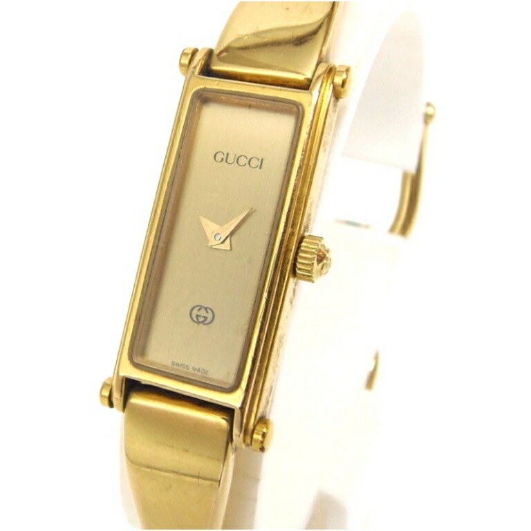 GUCCI 腕時計 ｸｵｰﾂ ﾊﾞﾝｸﾞﾙｳｫｯﾁ 1500 ｺﾞｰﾙﾄﾞ 【中古】(58766)