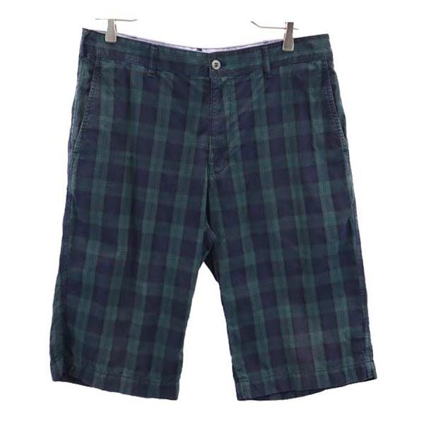 コムデギャルソンオム 2010年 日本製 チェック柄 ショートパンツ M 緑系 COMME des GARCONS HOMME メンズ
