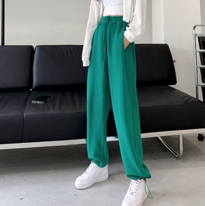 ボトムス パンツ デート かわいい 大人可愛い きれいめ シンプル カジュアル 大人 上品 おしゃれ 無地 ロング丈 スウェット 運動 ジム 公園 休日 楽ちん 体型カバー グリーン グレー XL 5,292円