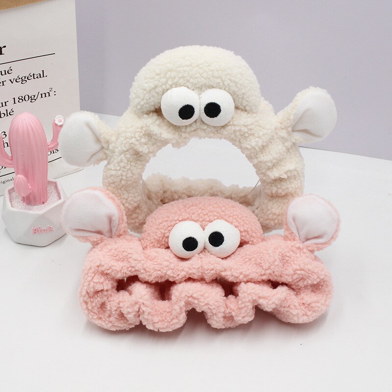 バーラムかわいい漫画洗顔ヘッドバンドヘアバンドぬいぐるみヘアオーナメント女性の弾力性の
