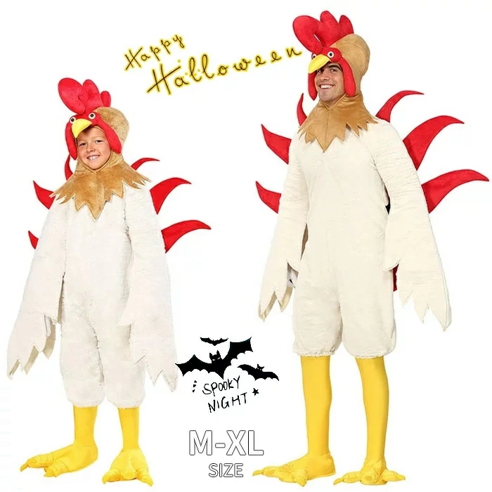 ハロウィン 衣装 子供 大人　着ぐるみ　動物服 キッズ コスプレ衣装 動物衣装　メンズ レディース 兼用コスチューム　女の子 男の子　子供服 大人　オールインワン　ハロウィン衣装　子供用 鶏 イベント