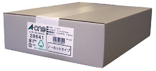 レーザープリンタラベル A4判 1面 28641 00027262