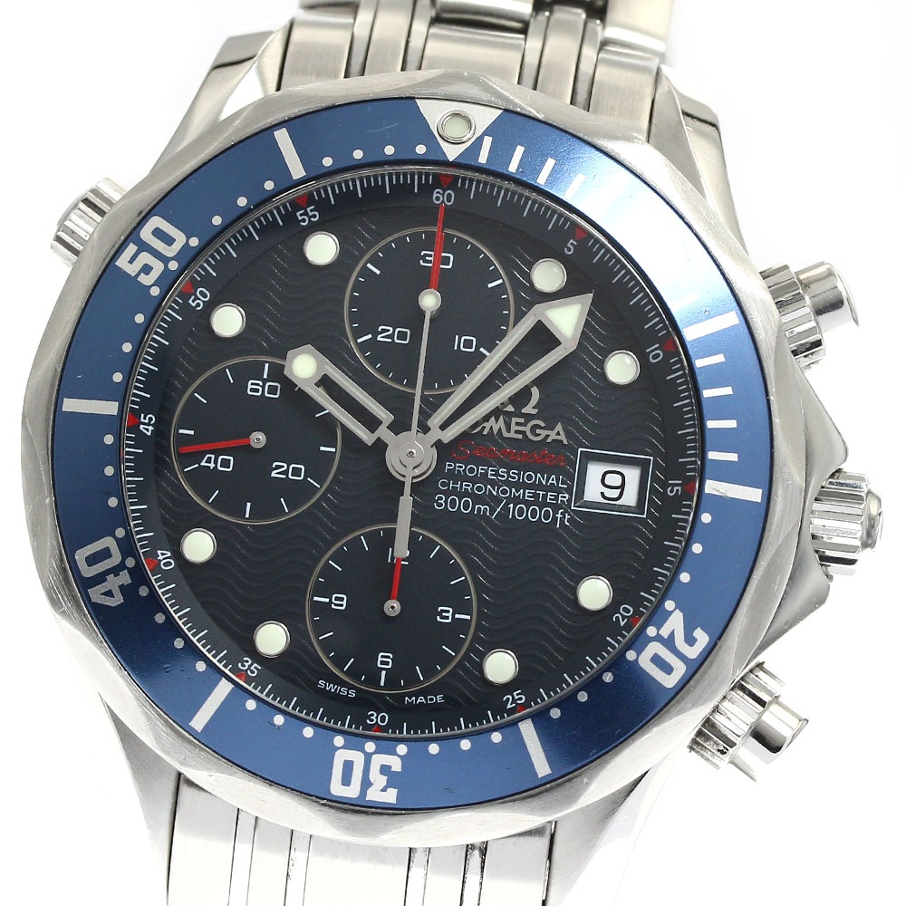 オメガ OMEGA 2225.80 シーマスター300 デイト クロノグラフ 自動巻き メンズ _888136【中古】